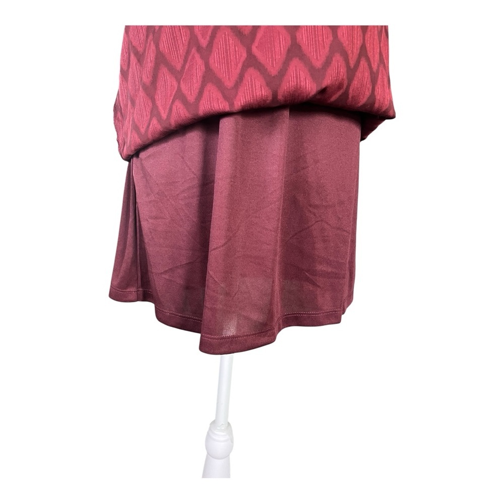 Band of the Free Lila Merlot Red Geometric Midi Slipdress New S - Picture 3 of 8